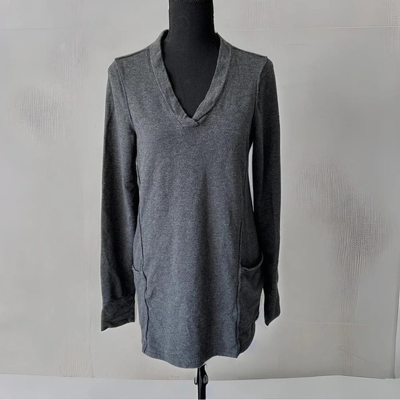 Bamboo  Jersey From Brandwear V Neck Big Pockets Sweatshirt - Picture 1 of 15